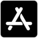 Apple App Store icon in black and white