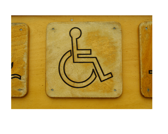 Raised wooden accessibility symbol
