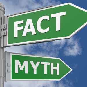 street signs - one that says Fact and one that says Myth